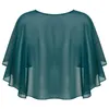 Stage Wear Womens Summer Sheer Cape Shawls One Button Chiffon Shrug Wraps Cover Ups For Wedding Party Dress