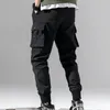 Pantalon homme Harajuku Cargo décontracté pour homme noir résistant à l'usure pantalon de survêtement multi-poches mâle coupe ajustée pantalon Streetwear japonais