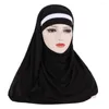 Abbigliamento etnico One Piece Ramadan Donne musulmane Ladies Pull On Ready Made Scialle istantaneo Hijab Sciarpa Foulard islamico Preghiera Avvolgere con cappuccio Arabo