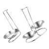 Dinnerware Sets 2Pcs Spoon Rest Stainless Steel Utensils Lid Holder Ladle Pot Rack Multifunctional Storage Kitchen Silver