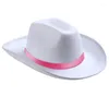 Bérets chapeau de Cowboy avec ruban multifonction fête casquette décorative ornement artisanat pour femmes adultes femme Costume Cosplay