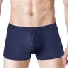 Cuecas boxer de seda masculina roupa íntima sem costura bolsa cueca boxer esportiva respirável confortável tangas de cintura baixa