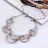 Chains Multilayer Moon Carved Necklaces Geometric Metal Plated Hollow Necklace Women Charm Vintage Pattern Mosaic Jewelry Statement