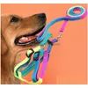 Collares para perros Correas Color del arco iris Cuerda de tracción Correa para perros Suministros para mascotas Arneses Collar Cuerdas de nylon de tracción Caminar 2 5My D2 Dr Dh3Uw