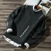 Heren Truien 2023 Casual Herfst Mode Strip Kleurblok Knitwear Jumper Pullover Sweater Sale Materiaal Katoen Heren