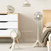 المعجبين Electric 4000mAh Mini Mini Electric Fan قابلة لإعادة الشحن الصامت USB لسطح المكتب المتنقل اللاسلكي مع مراوح صوتية Air Cooler للتخييم