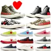 designer Canvas Red heart peeps chaussures de course femmes hommes chaussures de skateboard Play Bright Black low PLAY Red Midsole Play Multi Heart Green