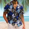 Herr t -skjortor män v hals casual kort ärm vår sommar turdown 3d tryckt mode toppblusutrustning