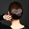 Hårklipp Fashion Crystal Floral Hairpin Girl Ladies Hairwear Jewelry for Women Rhinestone Alloy Clip Party Hjärtformade Barrettes