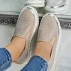 Sandaler Lazyseal Luxury Women Flats Bling Sewing Platform Loafers glider på grunt mode Casual Shoes Ladies Footwear 230714
