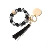 Strand Personality Advanced 2023 Style cuir gland bois porte-clés femmes porte-clés Silicone perle Bracelet