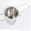 Koffiegereedschap Herbruikbare roestvrijstalen zeef Infuser Filtermand Opvouwbaar voor pot Cca9198 541 S2 Drop Delivery Home Garden Kitc Dhqgb