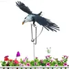 Dekoracje ogrodowe kołpak ogrodowy Eagle metal bled eagle dzieł sztuka statua zewnętrzna sowa stawka zewnętrzna akcesoria do trawnika dekoracje patio l230715