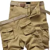 Pantaloncini da uomo Summer Cotton Cargo Men Casual Loose Baggy Multi Pocket Military Zipper Calzoni Camouflage Tactical Army