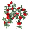 Decoratieve Bloemen 1PC 220cm Nep Zijde Rose Wijnstok Bloemenkrans Decoraties Plastic Kunstmatige Voor Bruiloft Thuis Outdoor Decora