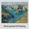 Kunst-Leinwandgemälde Port Donnant Belle Ile, handgefertigt, Reproduktion von Claude Monet, Heimdekoration