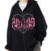 Męskie bluzy bluzy Y2K ZIP UP UP UP UP UP UP Hoodies Gothic Jacket Men Men Love Drukuj grafikę z kapturem HARAJUKU Długie rękawowe ubrania Bluza 230714