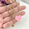 Hip Hop Style émail coeur pendentif collier bijoux pour femmes cadeau