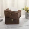 Tissue Boxes Napkins Solid Wooden Tissue Box Paper Vintage Natural Tissue Case Napkin Holder Bathroom Paper Dispenser Home Living Room Decoration R230715