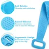 1pc Silicone Back Scrubber Belt For Shower Extra Long Double Sided Exfoliating Body Massager Brush With Handle For Men Women L230704