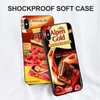 Voor iPhone X XS XR Case Soft Silicon Cover on XS Max Coque Bumper Telefoon Back Cover Black TPU Case Chocolate Food Pakket