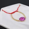 Braccialetto in pietra naturale Reiki Heal Druzy Braccialetti Bracciale in lega placcata oro per donna Gioielli femminili Regali per feste