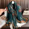 Schals Drucken Seide Frauen Hijab Schal Schal Wraps Mode Große Design Sommer Sonnencreme Satin Bandanda Kopf Foulard Echarpe 2023