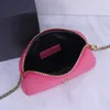 Gaby Borsa a catena in pelle di pecora Borsa a tracolla con mini cerniera in pelle trapuntata Portafoglio a conchiglia a tracolla da donna di design di lusso