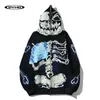 Chaquetas para hombre Calavera Esqueleto Huesos Imprimir Hip Hop Chaqueta con capucha Hombres Cremallera Sudaderas con capucha Harajuku Casual Punk Ropa gótica 230715