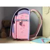 School Bags Embroidery Japanese Girls' School Bag PU Orthopedic Backpack Automatic Buckle Randoseru Large Capacity Children's School Bag 230714