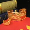 Bangle Dicai Sencate Gold Plaged Bracelet Women Ring Ring Arabian Luxury Charm Barkes Dubai Jewelry Set Massioner Fashion