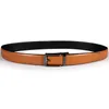 Orange Brown Leather Mens Belts Automatic Buckles Ratchet Cowskin Waistband Belt For Men Top Quality Dress Jeans Casual Wedding L230704