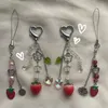 Porte-clés ADORABLE Nana-inspired Handmade Cottagecore Strawberry Keychain Phone Charm