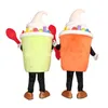 Simulazione Costume da mascotte gelato Halloween Natale Fantasia Vestito da festa Vestito da personaggio dei cartoni animati estivo Carnevale Unisex Adulti Out169m