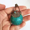 Pendant Necklaces Tibetan Handicrafts Nepal Hand Inlaid Turquoise Stone Lovely Snuff Bottles Ethnic Collections BYH021