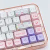 Tangentbord xda -profil PBT -tangentknappar 130 Keys/Set för Cherry MX White KeyCap Diy Custom Mechanical Keyboard Cap Dye Sub Cute Dog Blue Pink 230715