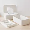 Cajas de pañuelos Servilletas Caja de pañuelos húmedos Sello de escritorio Toallitas para bebés Caja de almacenamiento de papel Dispensador Titular Hogar Plástico a prueba de polvo con tapa Caja de pañuelos R230715