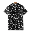 Herren-Freizeithemden, modisches kubanisches Haiian-Mond-Stern-Muster-Panel-Hemd, 3D-Druck, gemütlich, lässig, kurzärmelig, Strand, Übergröße, Kleidung 1 L230716