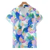 Men's Casual Shirts Men's Fashion Cuban Style Haiian Shirt Flamingo 3D Print Cozy Casual Short Sleeve Beach Oversized Clothes 8 L230713