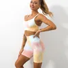 アクティブセット女性シームレスヨガセットフィットネススーツジムの衣類トレーニングレギンスショーツスポーツウェア服を押し上げる
