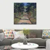 Handgeschilderde getextureerde canvas Art Pathway in Monets tuin in Giverny Ii Claude Monet schilderij stilleven eetkamer decor