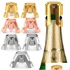 Bar Tools Ankomst Rostfritt stål Bottle Stopper Sile Wine Champagne Stoppers Creative Style Mouth Lätt att använda 4 5NNH1 Drop Leverans DHCQ3