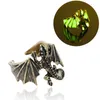 Bröllopsringar Anime Vintage Flying Wing Dragon Cool Glowing Ring Man Opening Animal Jewelry Gift Justerbar storlek