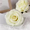 20 Pçs 9CM Rosas Artificiais Cabeças de Flores Decorativas de Seda Decoração de Festa de Casamento Buquê de Flores Brancas Rosas Artificiais 241F