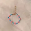 バングル韓国版Shoujo Rice Bead Flower Bracetet Ins Zou ju Hand Ornament女性のレトロカラービーズ