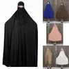Ethnic Clothing Muslim Woman Abaya Prayer Khimar Hijab Dress Ramadan Eid Hooded Robe Islam Black Veiled Clothes Niqab Djellaba Burka