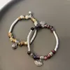 Link Bracelets 2023 Korean Ceramic Color Beaded Women Light Luxury Exquisite Jewelry