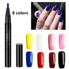 Nail Polish 8Colors 3 In 1 Professional Salon Beauty One Step Lasting Nail Art Glitter Nail Polish Pen Gel Polish Pen Manicure Tools 230715