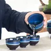 Weingläser Chinesisches Kung Fu Reisetee-Set Keramikglasur Teekanne Teetasse Gaiwan Porzellan Teaset Wasserkocher Teegeschirr-Sets Trinkgeschirr Zeremonie 230715