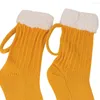 Chien Vêtements 3D Chope À Bière Chaussettes Lavable Doux Drôle Jaune Tricoté Confortable Hiver Intéressant Garder Au Chaud Pour Femmes Hommes Cadeau De Noël